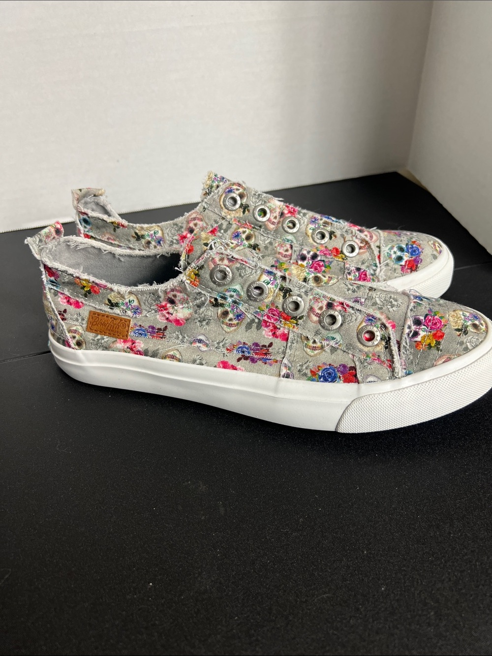 Slip-On Floral Canvas Sneakers in Gray by Blowfish Malibu